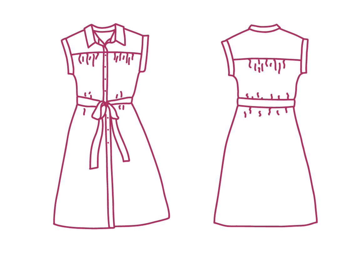 Papieren patroon Ava jurk