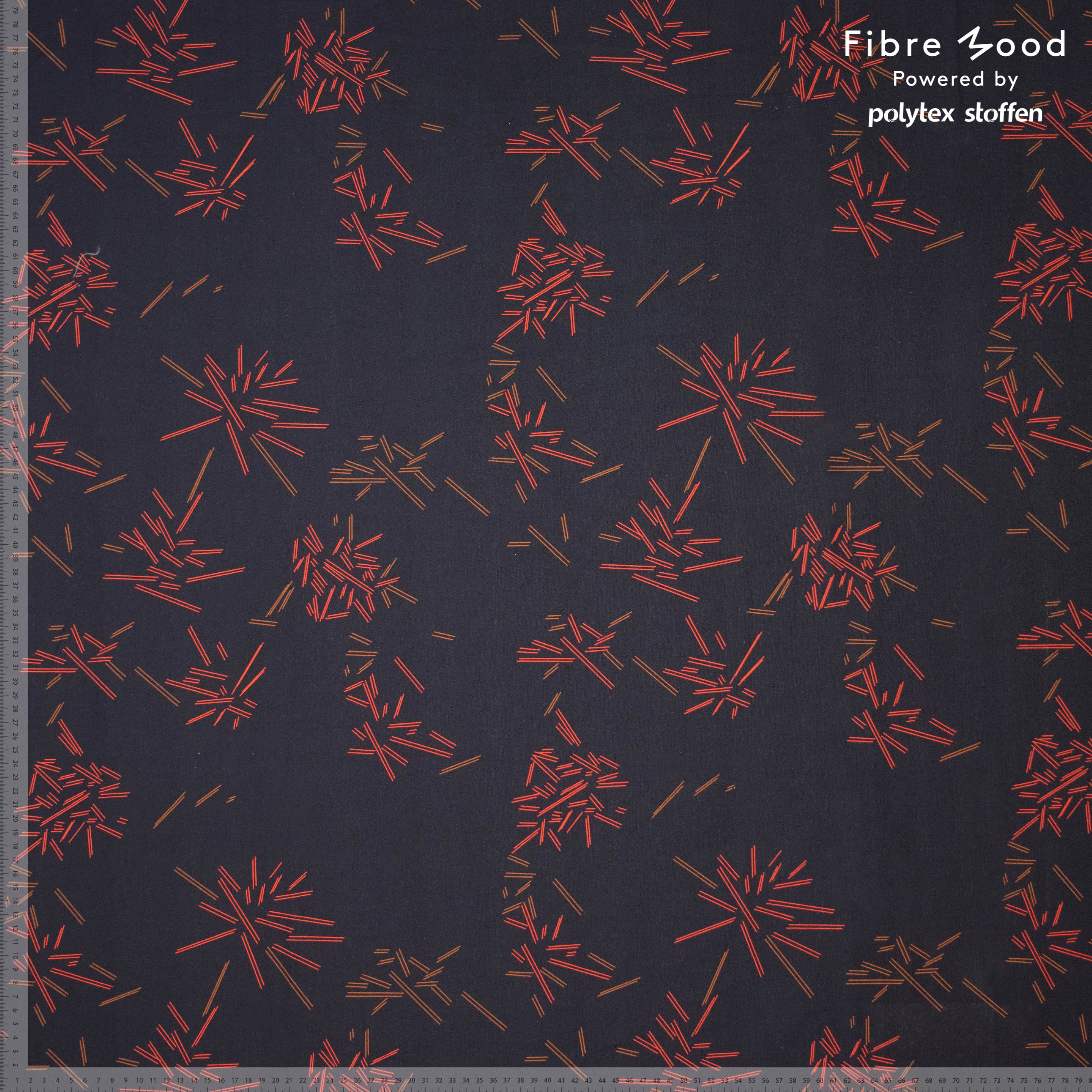 Fibre Mood katoen - rek wild stripe zwart/rood