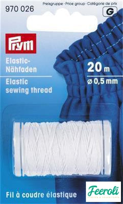 elastisch naaigaren 0,5mm wit