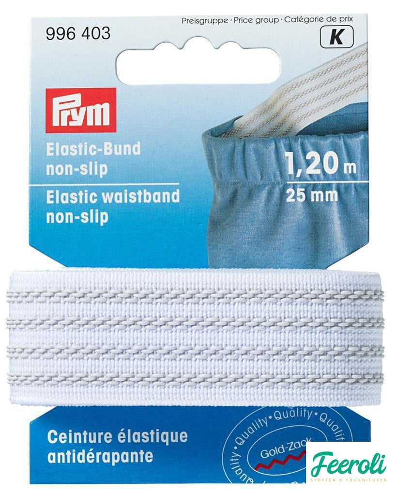 elastische tailleband nonslip 25mm wit
